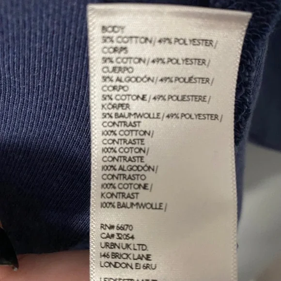 We The Free Blue Number 13 (T Swift) Camden Oversized Distressed Sweatshirt XS - Picture 7 of 7